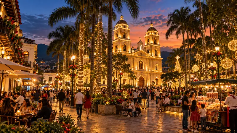 Plaza al atardecer